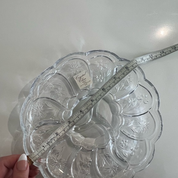 NEW CRYSTAL CLEAR "THISTLE" CRYSTAL SECTIONAL 9" SERVING DISH Fancy Dinnerware - Picture 8 of 8